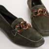 MOCASSINS REQINS HORACE CUIR VELOURS KAKI